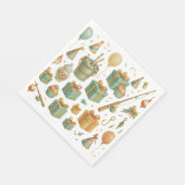 魚釣り愛好家をテーマにした魚釣りロッド誕生日 スタンダードランチョンナプキン (角)