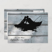 魚釣り愛好家ウッドセーブ日付 案内ポストカード (正面/裏面)