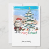 魚釣り愛好家クリスマスホリデーウィズサンタキャット シーズンカード (正面)