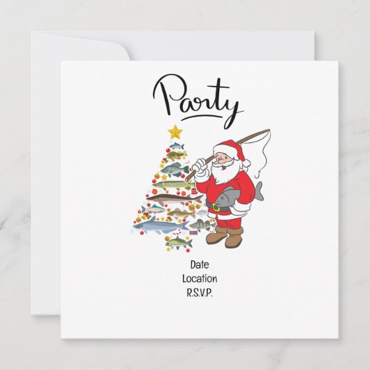 魚釣り愛好家クリスマスwithサンタクロース セーブザデート (正面)