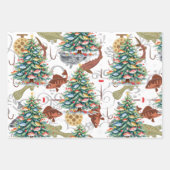 魚釣り愛好家クリスマスwithサンタクロース ラッピングペーパーシート (正面2)