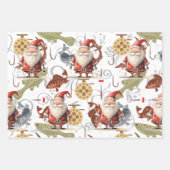 魚釣り愛好家クリスマスwithサンタクロース ラッピングペーパーシート (正面2)