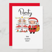 魚釣り愛好家クリスマスwithサンタクロース 招待状 (正面/裏面)