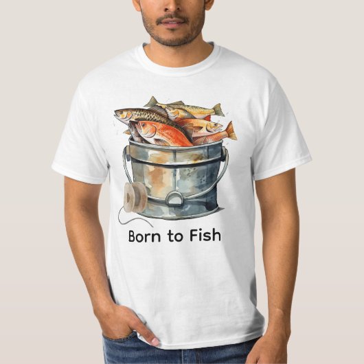 魚釣り愛好家バースデーパーティー Tシャツ (正面)