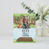 魚釣り愛好家レッツゴー魚釣り ポストカード (スタンド正面)