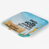 魚釣り愛好家40th誕生日 ペーパープレート (傾斜あり)