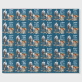 魚釣り愛好家50誕生日父と息子 ラッピングペーパー (フラット)