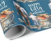 魚釣り愛好家50誕生日父と息子 ラッピングペーパー (ロールコーナー)