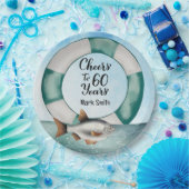 魚釣り愛好家60誕生日水彩 ペーパープレート (パーティー)