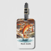 魚釣り愛好家 ラゲッジタグ (正面縦)