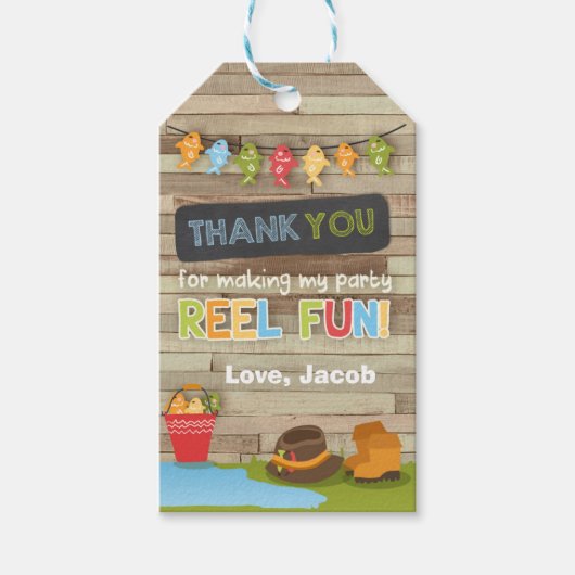 魚釣り感謝していお気に入りギフトラベル行った魚釣り ギフトタグ (正面)