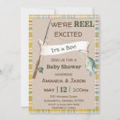 魚釣り招待状ボーイベビーシャワー招待状 招待状 (正面)