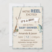 魚釣り招待状ボーイベビーシャワー招待状 招待状 (正面)