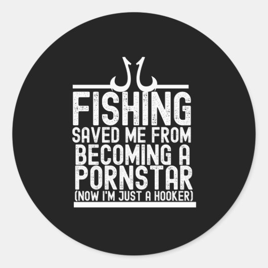 魚釣り救ミー – おもしろい魚釣り ラウンドシール (正面)