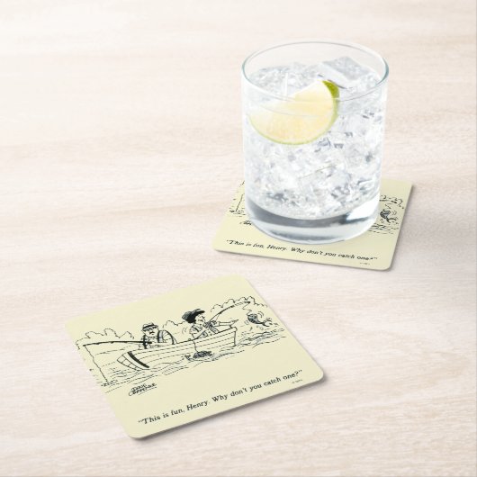 魚釣り旅行 スクエアペーパーコースター (インサイチュ)