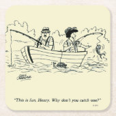 魚釣り旅行 スクエアペーパーコースター (正面)