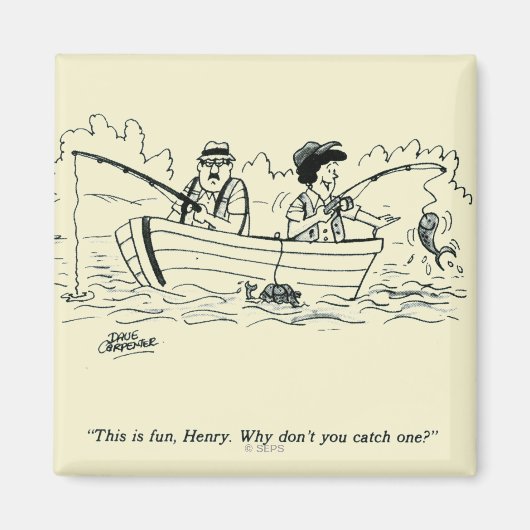 魚釣り旅行 マグネット (正面)