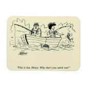 魚釣り旅行 マグネット (横)