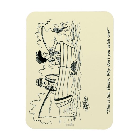 魚釣り旅行 マグネット (縦)