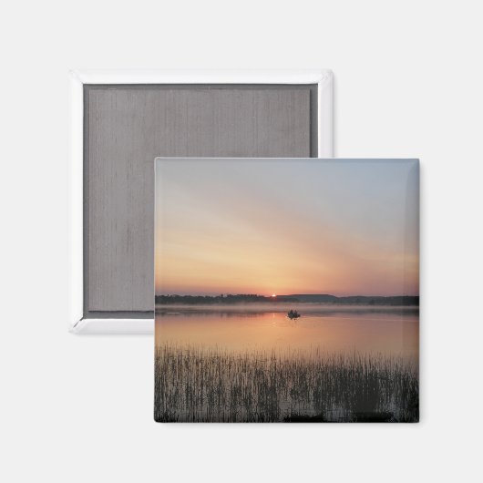 魚釣り日の出 マグネット (正面/裏面)