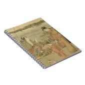 魚釣り日本の木版漁師 ノートブック (右側)