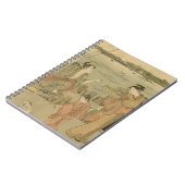 魚釣り日本の木版漁師 ノートブック (左側)