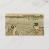 魚釣り日本の木版漁師 名刺 (裏面)