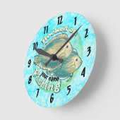 魚釣り時計に接続 ラウンド壁時計 (傾斜)