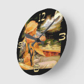 魚釣り時計 ラウンド壁時計 (傾斜)