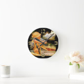 魚釣り時計 ラウンド壁時計 (ホーム)