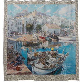 魚釣り村 シャワーカーテン