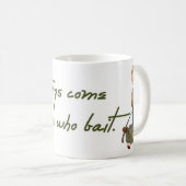 魚釣り来の餌付けをする人の良い事 コーヒーマグカップ (正面右)