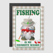 魚釣り格言とリトルレッドトラックビニールマグネット マグネット招待状 (正面/裏面)