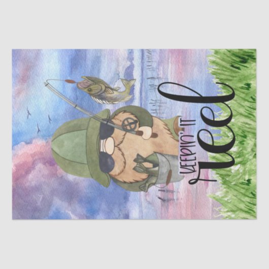 魚釣り格言「Keepin' It Reel」の切り離し 薄葉紙 (正面)