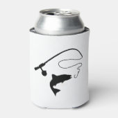 魚釣り棒と魚 缶クーラー (缶正面)