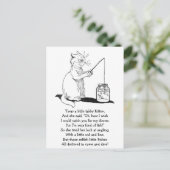 魚釣り棒付き猫 ポストカード (スタンド正面)