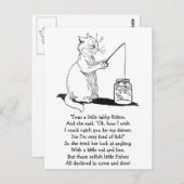 魚釣り棒付き猫 ポストカード (正面/裏面)