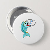 魚釣り棒付き魚 缶バッジ (正面&裏面)