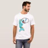 魚釣り棒付き魚 Tシャツ (正面フル)