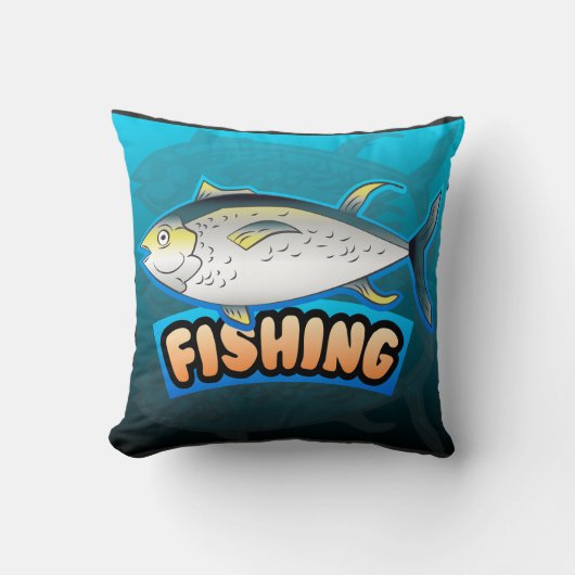 魚釣り標識 クッション (正面)