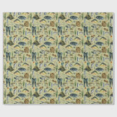 魚釣り機器魚筏テントワダーパターン ラッピングペーパー (フラット)