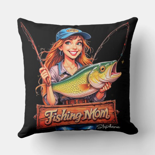 魚釣り母 クッション (裏面)