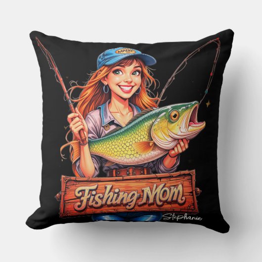 魚釣り母 クッション (正面)