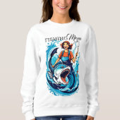 魚釣り母 スウェットシャツ (正面)