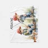 魚釣り毛布 フリースブランケット (正面)