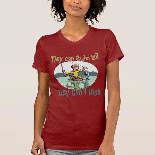 魚釣り泳ぐが隠せない Tシャツ (正面)