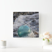 魚釣り浮きをサーフで囲む スクエア壁時計 (ホーム)