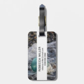 魚釣り浮きをサーフで囲む ラゲッジタグ (裏面縦)