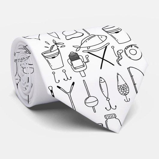 魚釣り淡水漁師 ネクタイ (ロール)