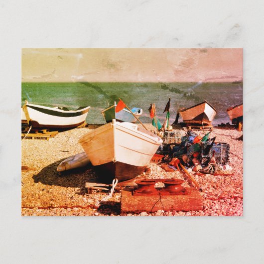 魚釣り港Yportフランス ポストカード (正面)